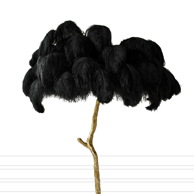 Luxury Ostrich Feather Resin LED Floor/Table Lamp