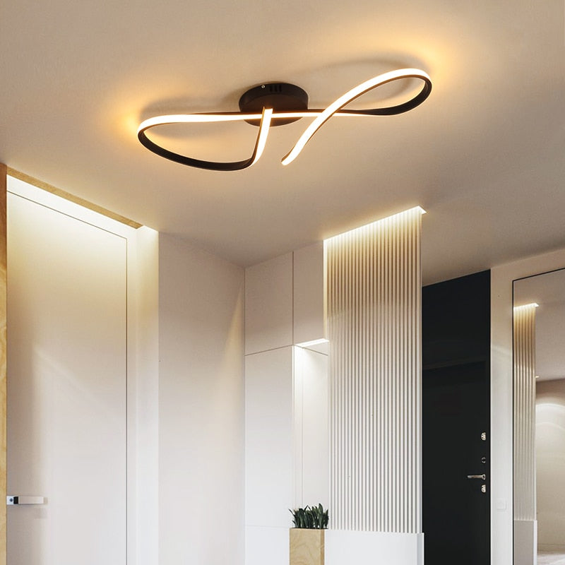 Modern Aluminum LED Strip Ceiling Chandelier Light
