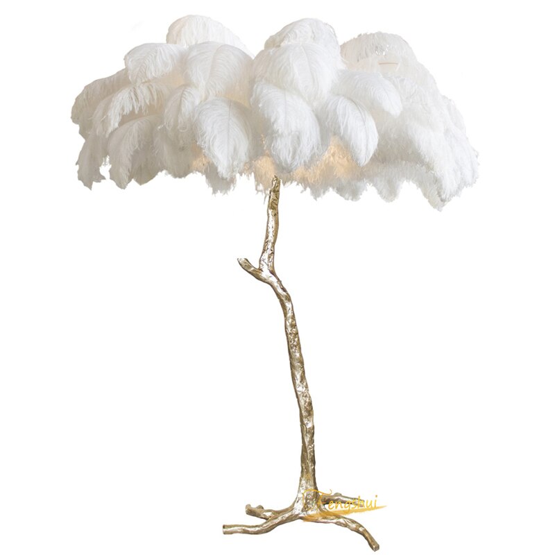 Luxury Ostrich Feather Resin LED Floor/Table Lamp