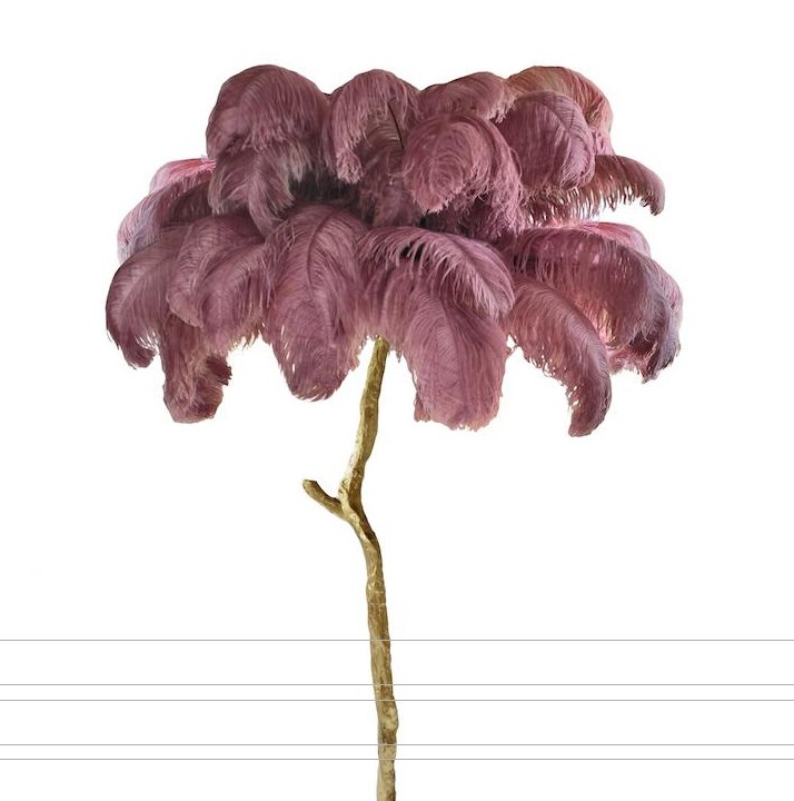 Luxury Ostrich Feather Resin LED Floor/Table Lamp