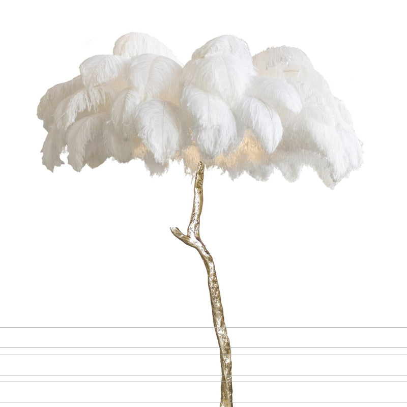 Luxury Ostrich Feather Resin LED Floor/Table Lamp