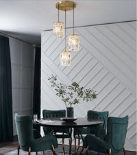 Nordic Copper LED Light Crystal Pendant Lamps