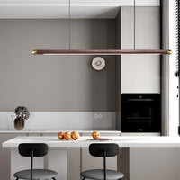 Linear Suspension Light Modern LED Solid Wood