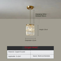Nordic Copper LED Light Crystal Pendant Lamps