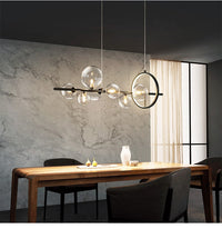 Bubble Glass Ball Metal Ring Chandelier