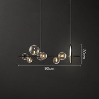 Bubble Glass Ball Metal Ring Chandelier