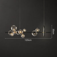Bubble Glass Ball Metal Ring Chandelier