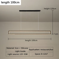 Modern Rectangle Long Strip Pendant Lights