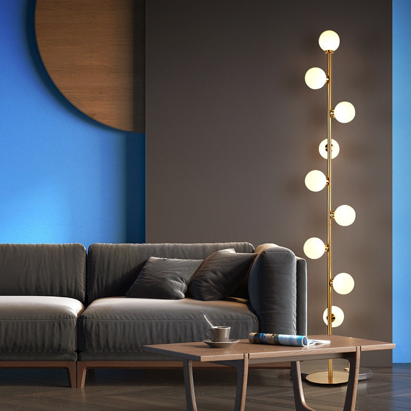 Nordic Minimalist Magic Beans 9 Glass Ball Floor Lamps