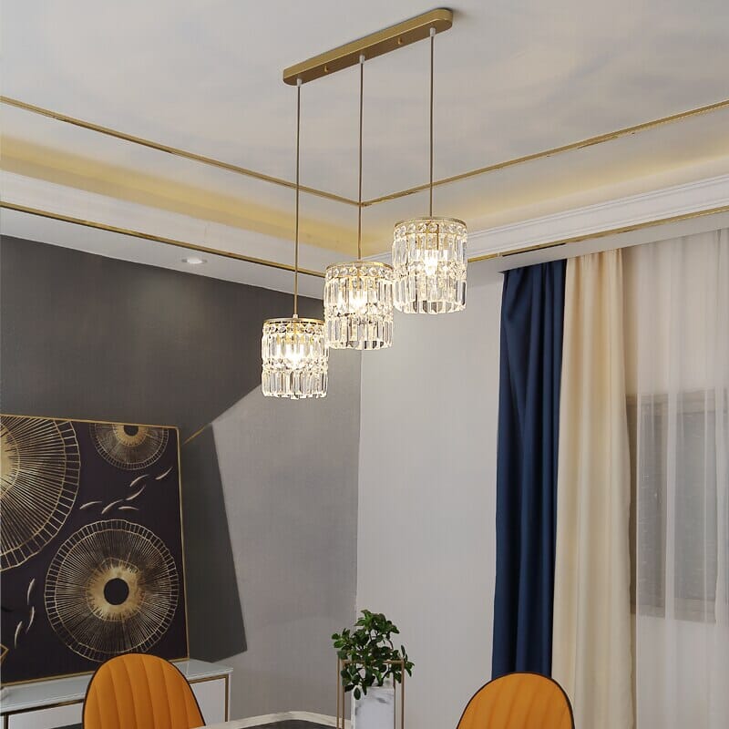 Nordic Copper LED Light Crystal Pendant Lamps