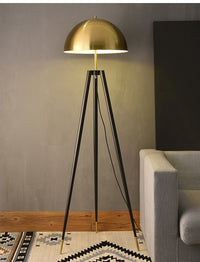 Vintage Standing Tripod Gold Mushroom Lamp