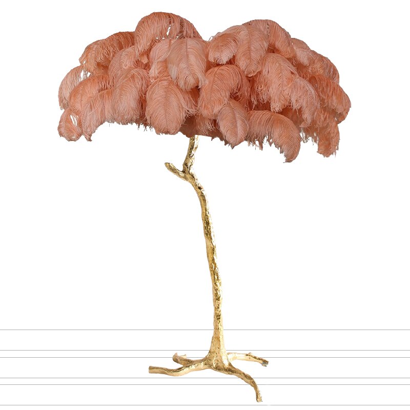 Luxury Ostrich Feather Resin LED Floor/Table Lamp