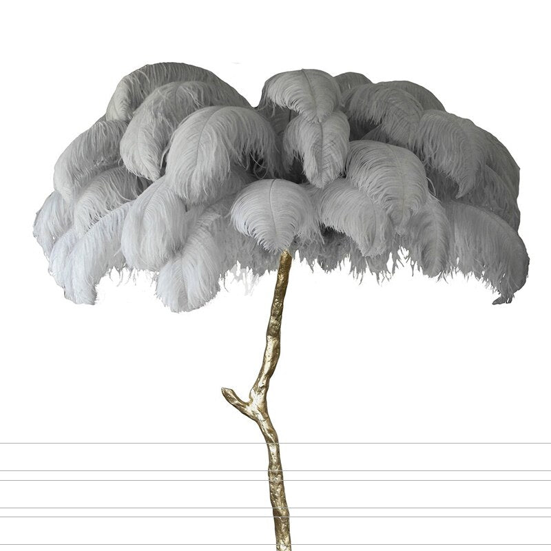 Luxury Ostrich Feather Resin LED Floor/Table Lamp