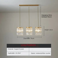 Nordic Copper LED Light Crystal Pendant Lamps