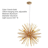 Aluminum Tube Spark Ball Starburst Chandelier