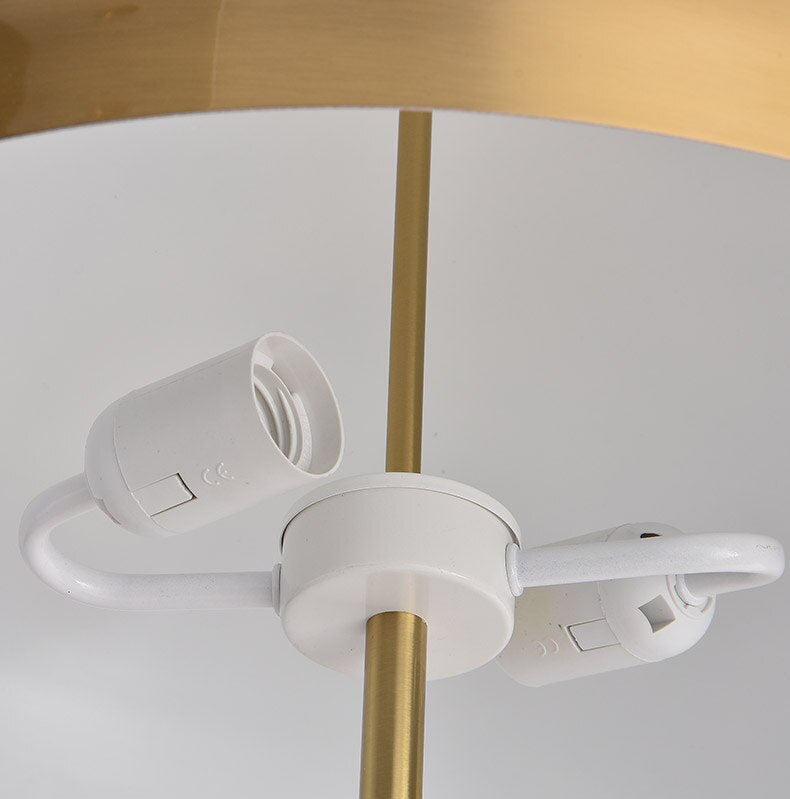 Vintage Standing Tripod Gold Mushroom Lamp