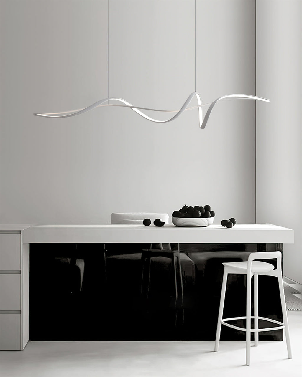 Aluminum Ribbon Shape LED Chandelier