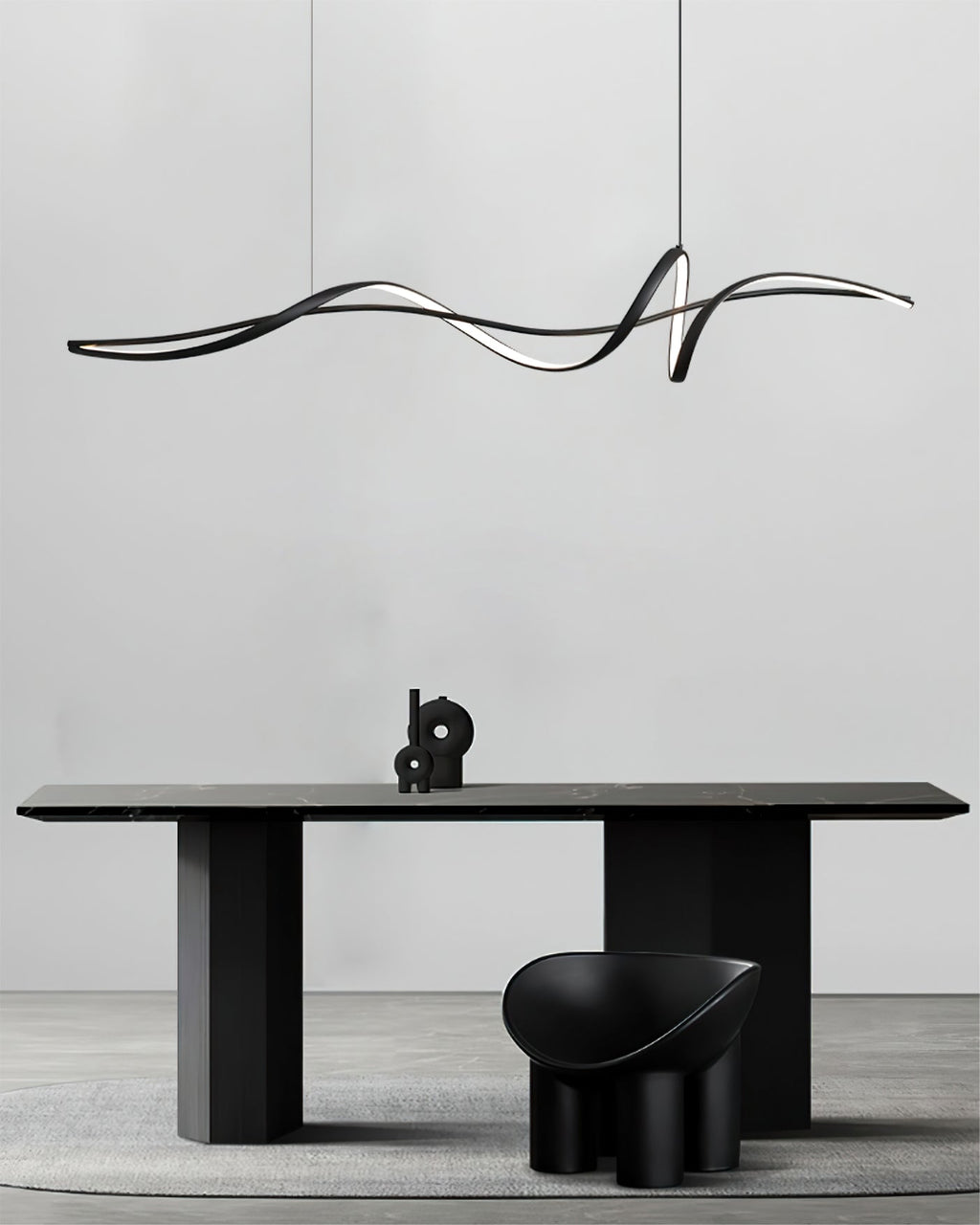 Aluminum Ribbon Shape LED Chandelier