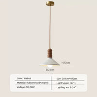 Cream Wind Solid Wood Pendant Light