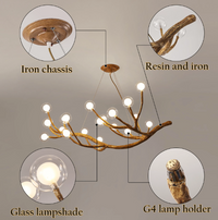Nordic Rustic Tree Branch Hanging Chandelier