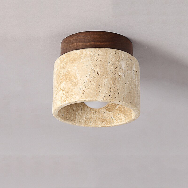 Europe Wabi-Sabi Yellow Cave Stone Chandelier Light