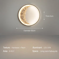 Simple Creative Half Moon Mural Wall Lamp