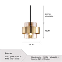 Nordic Luxury Plating Glass Pendant Light