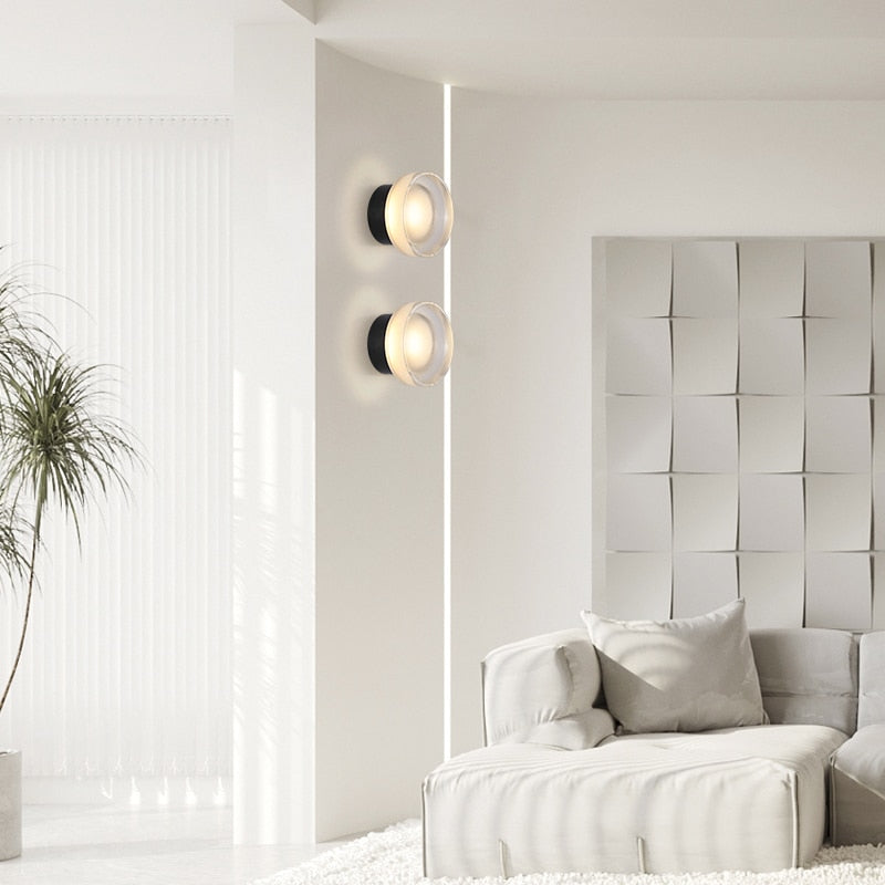 Round Textured Glass Wall Lamp