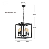 Industrial Farmhouse Metal Lantern 4-Light Chandeliers