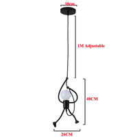 Vintage Iron Little Man Cartoon Chandelier Lamps