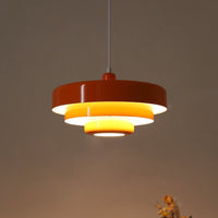 Multicolored Lacquered Metal Pendant Light