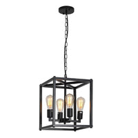 Industrial Farmhouse Metal Lantern 4-Light Chandeliers