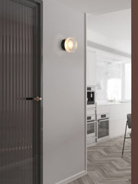 Round Textured Glass Wall Lamp