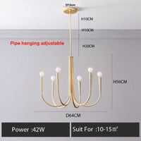 Retro Style Swoop Arm Luxury Chandelier Lamps
