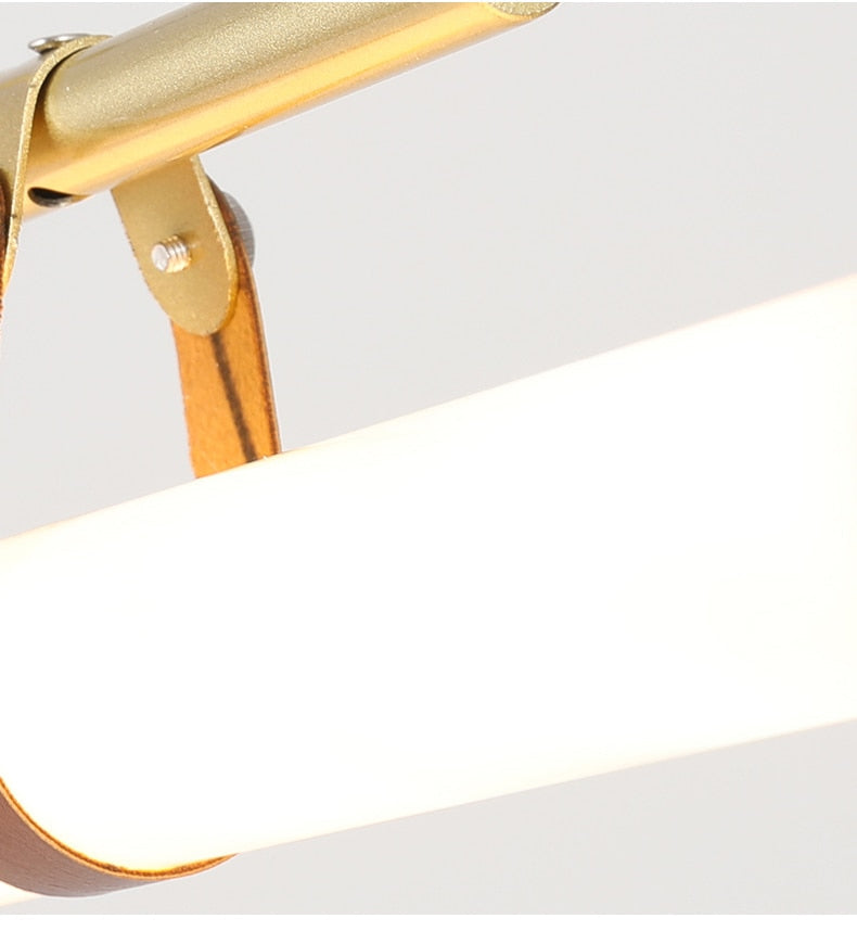 Minimalist Tube and Leather Pendant Light