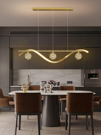 Luxury Stars Clear Glass Ball twisted Strip Chandelier
