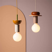 Colored Wood Blocks LED Pendant Light