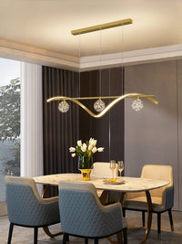 Luxury Stars Clear Glass Ball twisted Strip Chandelier