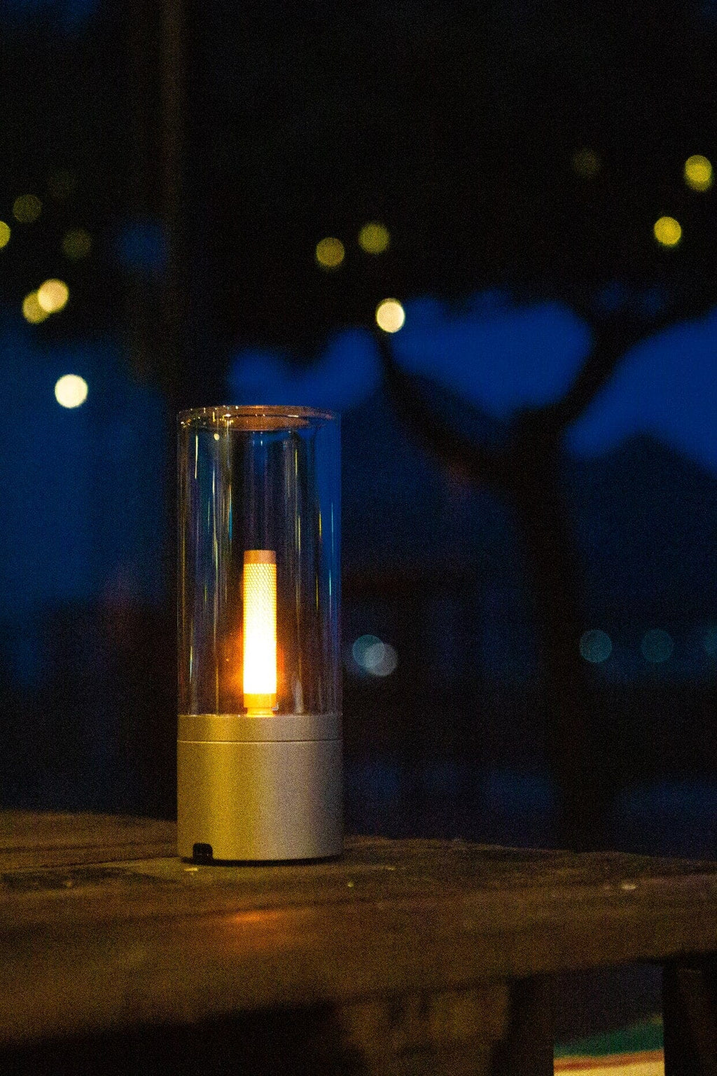 Yellow Nightstand Rechargeable Candle Table Lamp
