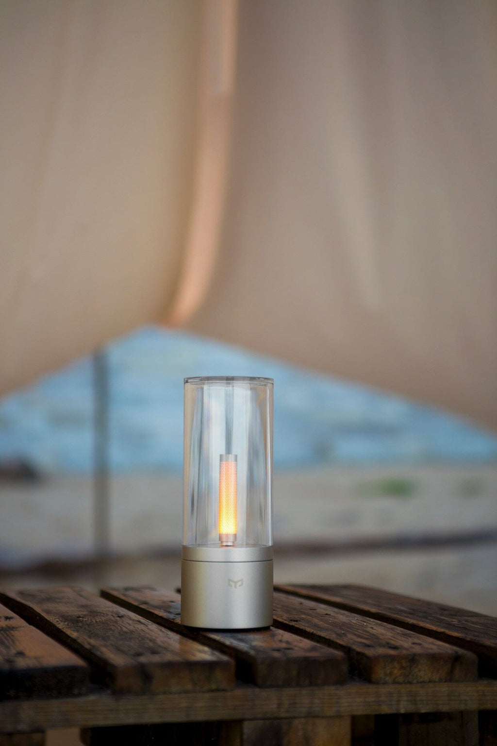 Yellow Nightstand Rechargeable Candle Table Lamp