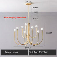 Retro Style Swoop Arm Luxury Chandelier Lamps