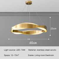 Modern Stainless Steel Rings LED Chandelier Lights