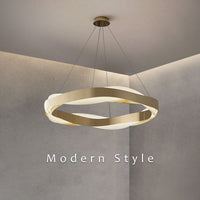 Modern Stainless Steel Rings LED Chandelier Lights