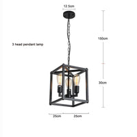 Industrial Farmhouse Metal Lantern 4-Light Chandeliers