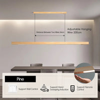 Wood Linear Sweep Sensor Chandelier