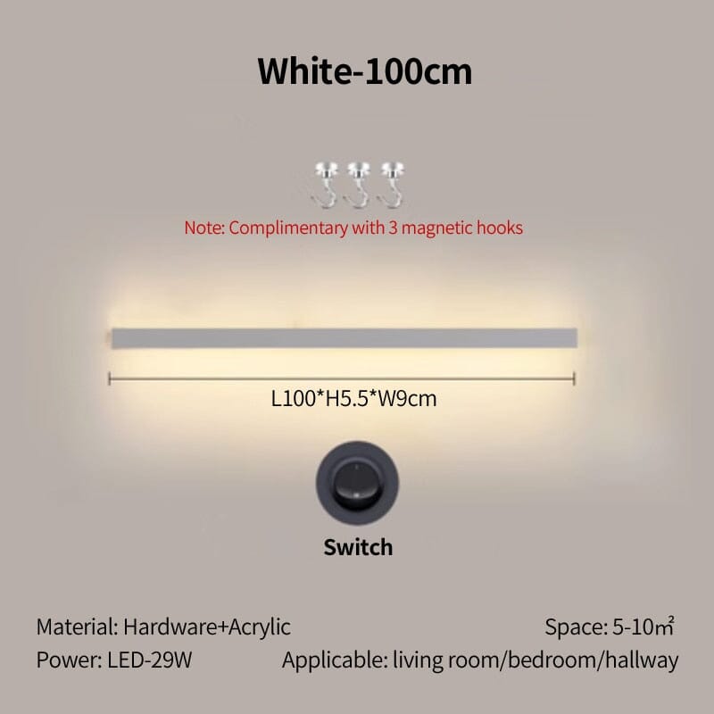 Simple Long Strip Shelf Eye Protection Wall Lamp