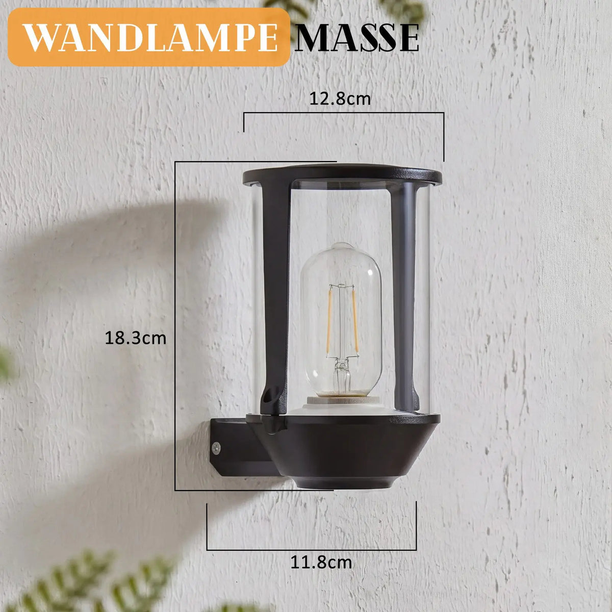 Außenwandleuchte schwarz E27 IP65 wasserdicht