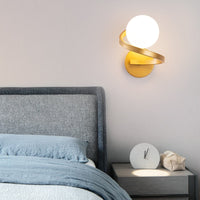 Modern Iron Spiral Line Ball Wall Light
