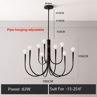 Retro Style Swoop Arm Luxury Chandelier Lamps