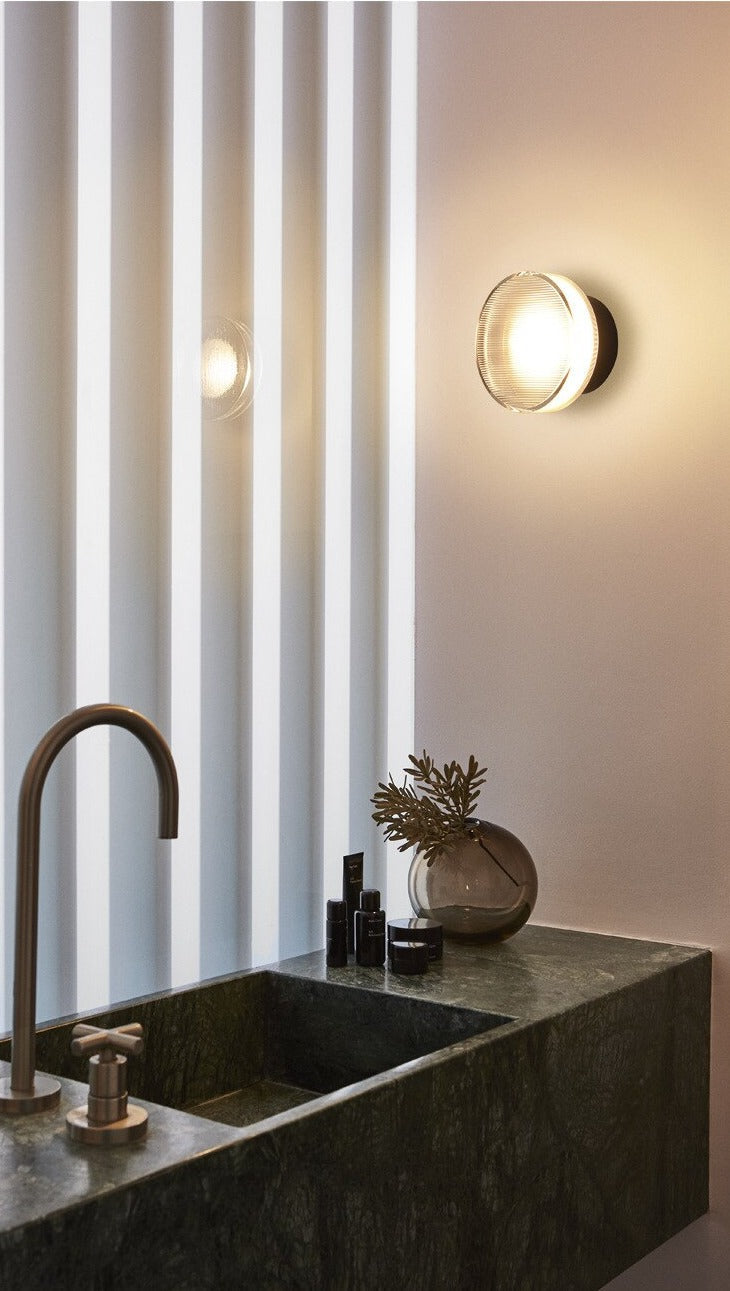 Round Textured Glass Wall Lamp